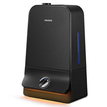 Load image into Gallery viewer, Miroco Cool Mist Humidifier, 26dB Ultra Quiet, 6L Ultrasonic Humidifiers for Large Bedroom Babies, 90mm Water Inlet, Night Light, Adjustable Mist, Automatic Shut-Off for Home Office 20-60 Hours, Black