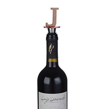 Load image into Gallery viewer, Wine and Beverage Bottle Stopper With Rose Gold Finish,J-Initial (Letter J)