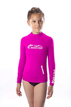 Load image into Gallery viewer, MADCAP Girls Rash Guard Long Sleeve Swimwear Swim Surf Shirt Top UV Sun Protection for Toddler and Teen Girls 4-16 Years Old (Dark Pink, Medium / 12)