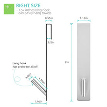 Load image into Gallery viewer, SUCUAYEO Shower Door Hooks, 7 Inches Silver 3 Pack, Over The Door Hooks for Bathroom Frameless Glass Shower Door, Extended Towel Hooks