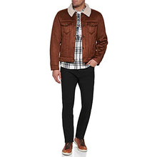 Load image into Gallery viewer, Levi's Men's Faux Leather Sherpa Lined Trucker Jacket, Brown Faux Shearling, Small