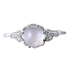 Load image into Gallery viewer, Goddesslili Moonstone Diamond Encrusted Rings for Women Girlfriend Vintage Designed Gemstone Thin Wedding Engagement Anniversary Simple Jewelry Gift Under 5 Dollars (6)