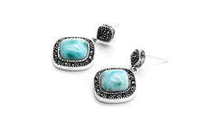Load image into Gallery viewer, AZIEL 925 Sterling Silver Earrings Natural Larimar Gemstones