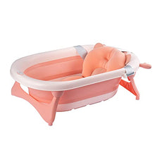 Load image into Gallery viewer, Lovin&Hugin Baby Foldable Bathtub, Collapsible Baby Bathtub Newborn to Toddler with Ridge Protection pad, Baby Temperature Bathtub for Babies Girls, Pink