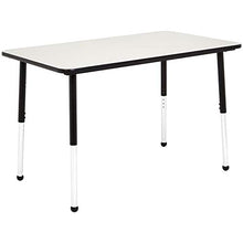 Load image into Gallery viewer, AmazonBasics 30 x 48 Inch Rectangular School Activity Kids Table, Ball Glide Legs, Adjustable Height 19-30 Inch, Grey and Black