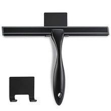Load image into Gallery viewer, Shower Squeegee, 10-Inch Matte Black Squeegee, All-Purpose Stainless Steel Squeegee for Bathroom, Shower Doors, Mirrors, Tiles and Car Windows - 100% Streak Free