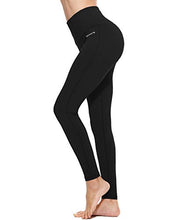 Load image into Gallery viewer, BALEAF Women's Yoga Leggings High Waisted Tummy Control Pants Non See-Through Fabric Black Size L
