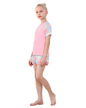 Load image into Gallery viewer, KID1234 Girls Swimsuit Two Piece Rashguard Swimwear Girls Bathing Suit UPF 50+ Beach Wear for Girls 13-14 Years Pink