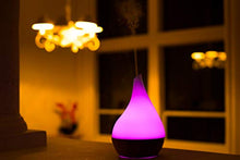 Load image into Gallery viewer, XBrand Bamboo/Glass Aromatherapy Essential Oil Diffuser & Color Changing Mist Humidifier, 10 Inch Tall, Brown & White
