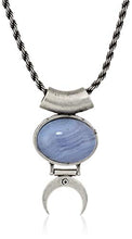 Load image into Gallery viewer, Alex and Ani Women's Blue Lace Agate 22 inch Adjustable Necklace, Rafaelian Silver