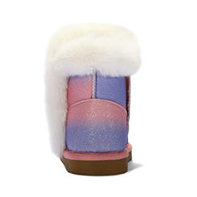 Load image into Gallery viewer, K KomForme Girls Snow Boots Warm Fur Lined Glitter Strap Winter Shoes Lightweight with Hook-and-loop(Toddler/Little Kids/Big Kids)