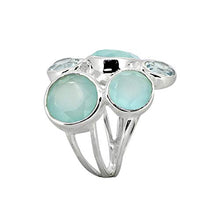 Load image into Gallery viewer, YoTreasure Aqua Chalcedony & Blue Topaz 925 Sterling Silver Chunky Ring