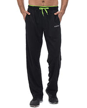 Load image into Gallery viewer, CENFOR Men's Sweatpant with Pockets Open Bottom Athletic Pants for Jogging, Workout, Gym, Running, Hiking, Training(Black,S)