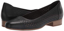 Load image into Gallery viewer, Clarks womens Juliet Cedar Ballet Flat, Black Leather, 8 US