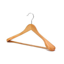 Load image into Gallery viewer, SUNTRADE Wide Shoulder Wooden Suit/Coat Hanger,Wood Coat Dress, Jacket, Heavy Clothes,Pant Hanger (Beige)