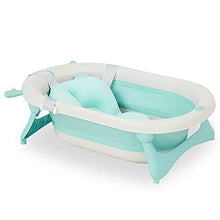 Load image into Gallery viewer, FIZZEEY Baby Bathtub for Newborn to Toddler - Baby Portable Bathtub for Toddler 1-3 w/Ridge Protection pad, Blue