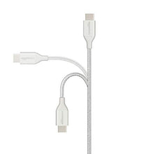 Load image into Gallery viewer, Amazon Basics Double Braided Nylon USB-C to USB-A 2.0 Fast Charging Cable, 3A - 6-Foot, Silver