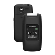 Load image into Gallery viewer, Easyfone A1 3G Unlocked Senior Flip Cell Phone, Big Button Hearing Aids Compatible Easy-to-Use Flip Mobile Phone with Charging Dock(Black)