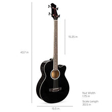 Load image into Gallery viewer, Best Choice Products Acoustic Electric Bass Guitar - Full Size, 4 String, Fretted Bass Guitar - Black