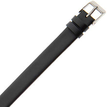 Load image into Gallery viewer, Gilden Ladies 8-14mm Classic Calfskin Black One-Piece Leather Watch Band Charm Bracelet F601-0108 (8 millimeters Wide, Black, Silver-Tone Buckle)