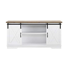 Load image into Gallery viewer, Walker Edison WE Furniture TV Stand 58" White/Rustic Oak, White/Reclaimed Barnwood
