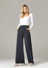 Load image into Gallery viewer, Palazzo Pants with Pockets for Women - Many Colors and Prints - High Waisted Wide Legged - Solid Navy - One Size - 715854664505