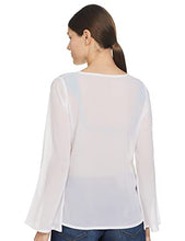 Load image into Gallery viewer, KAILASA BY ANGEL BAY Women's Full Sleeves Beautiful Net Pattern Embroiderey Top Designer Blouse for Office College Party Beach Wear