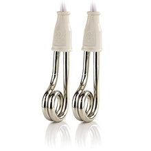 Load image into Gallery viewer, Ovente Electric Stainless Steel Immersion Heater for Tea Coffee & Beverage, 300 Watt Power Portable Submersible Instant Hot Water Warmer, Light Weight Easy Heating & Clean, White Pack of 2 CH3012