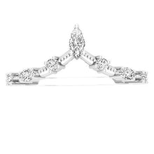 Load image into Gallery viewer, Dazzlingrock Collection 0.20 Carat (ctw) Marquise & Round White Diamond Ladies Wedding Band Chevron Ring 1/5 CT, 14K White Gold, Size 7