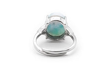 Load image into Gallery viewer, Natural Larimar 925 Sterling Silver Oval Larimar Gemstone Size Adj