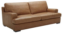 Load image into Gallery viewer, Amazon Brand – Stone & Beam Lauren Genuine Leather Down-Filled Oversized Sofa Couch, 89"W, Cognac