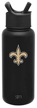 Load image into Gallery viewer, Simple Modern Officially Licensed NFL New Orleans Saints Water Bottle with Straw Lid | Vacuum Insulated Stainless Steel 32oz Thermos | Summit Collection | New Orleans Saints