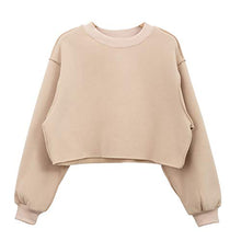 Load image into Gallery viewer, Women Pullover Cropped Hoodies Long Sleeves Sweatshirts Casual Crop Tops for Spring Autumn Winter (Sugar Plum, Large)