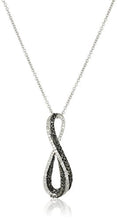 Load image into Gallery viewer, Sterling Silver Black and White Diamond Infinity Pendant Necklace (1/3 cttw), 18"