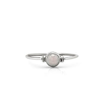 Load image into Gallery viewer, Koral Jewelry Round Moonstone Delicate Ring 925 Sterling Silver Vintage Boho Chic (6)
