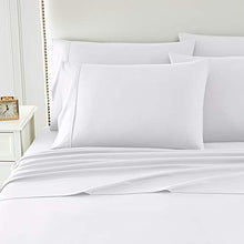 Load image into Gallery viewer, King Bed Sheet Set, 6 PC Super Soft Microfiber Bedding Set, Wrinkle & Fade Resistant Sheet Set, Hotel Quality Fits Mattress Up to 14'' Deep Pocket, White