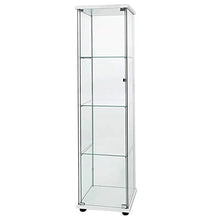 Load image into Gallery viewer, FLYMUHJIA Curio Cabinet Glass Display Case for Collectibles Cabinet Display Cabinet with Door 4-Shelf Display Shelves Showcase, 64.2”Hx16.9''Lx 14.6''W White