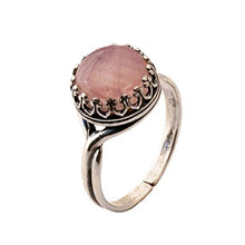 Load image into Gallery viewer, 925 Sterling Silver Natural Rose Quartz Ring - Vintage Style October Libra Birthstone Pink Gemstone Sizable Ring - Classic Handmade Jewelry Gift For Her - Adjustable Dainty Boho Ring - Gift For Women