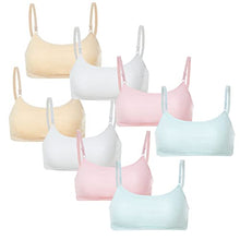 Load image into Gallery viewer, Girls Training Bra -8 Packs Crop Cami Training Bras for Girls with Adjustable Straps Size L (Fit for 12-14 Years)