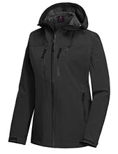Load image into Gallery viewer, Little Donkey Andy Women's Waterproof Shell Jacket Hooded Breathable Windbreaker Rain Coat for Hiking, Black X-Small