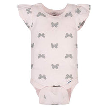 Load image into Gallery viewer, GERBER Baby Girls 4-Pack Short Sleeve Onesies Bodysuits, Pink Butterfly, 6-9 Months