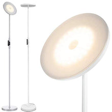 Load image into Gallery viewer, 2 Pcs, 1 Pearl White+1 Silvery Grey, JOOFO Floor Lamp,30W/2400LM Sky LED Modern Torchiere 3 Color Temperatures Super Bright Floor Lamps-Tall Standing Pole Light with Remote & Touch Control