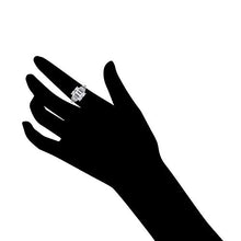 Load image into Gallery viewer, Diamonbliss Platinum Sterling Silver Cubic Zirconia Emerald Cut Ring, Size 8