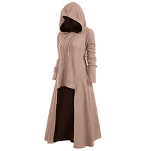 Load image into Gallery viewer, Womens Long Sleeve Tshirt Teens Girls Loose Blouse Top Sweater Soft Comfy Coat Retro Dress Hooded Elasticity Sweatshirt Khaki