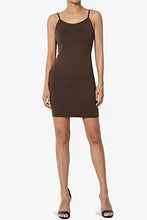 Load image into Gallery viewer, TheMogan Women's Adjustable Strap Long Cami Full Slip Under Dress Brown S/M