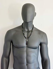 Load image into Gallery viewer, Amethyst & Onyx February Birthstone Handmade Beaded Crystal Jewelry New Age Long Men's Necklace