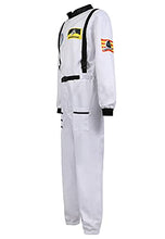 Load image into Gallery viewer, Haorugut Astronaut Spaceman Costume for Mens Space Explorer Jumpsuit Flight Suit Adults Astronaut Cosplay Costumes White S