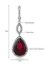 Load image into Gallery viewer, Gem Stone King 925 Sterling Silver Long Drop Dangle Elegant Wedding Bridal Chandelier Teardrop Earrings For Women (2 Inch Pear Shape 16X12MM, 20.00 Cttw)