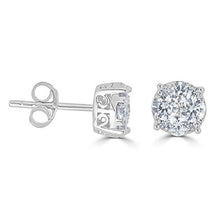 Load image into Gallery viewer, 1/2Ct Diamond Stud Earrings Set in Sterling Silver