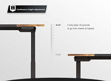 Load image into Gallery viewer, FEZIBO Dual Motor Height Adjustable Electric Standing Desk, 48 x 24 Inches Full Sit Stand Home Office Table with Splice Board, White Frame/Black and Rustic Brown Top